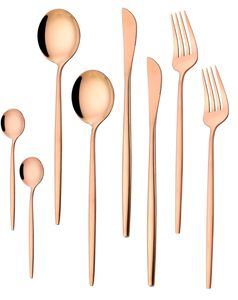 Juego de cubiertos metálicos reutilizables, vajilla ecológica, cubiertos resistentes a la corrosión, juego de cuchara y tenedor de mango largo, acabado pulido espejo. - Product Image 5