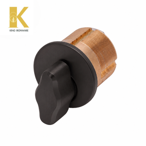 Cylindre à mortaise King avec bouton rotatif, fonctionnement sans clé, bronze huilé, laiton, 32 mm, qualité ANSI pour entrée commerciale et résidentielle - Product Image 1