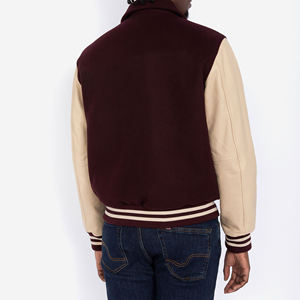 Chaqueta Varsity de Béisbol Personalizada para Hombre, con Mangas de Cuero, Bordada, de Lana, Estilo Urbano, la Más Vendida - Product Image 6