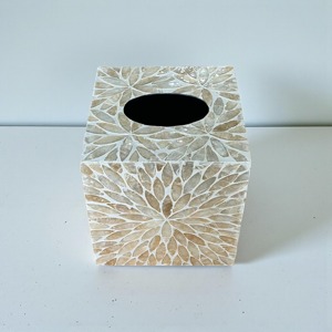 Designer Mother Of Pearl Tissue Holder Perfect For Coffee Table Dining Table And <b>Vanity</b> Decor Wholesale From India - Product Image 6