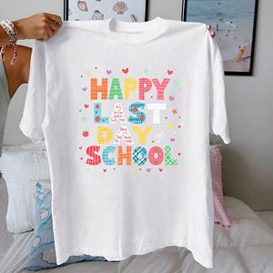 เสื้อยืดผู้หญิงผ้าฝ้ายแท้สไตล์โรงเรียนเสื้อยืดใส่สบาย - Product Image 3