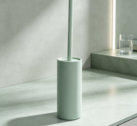 Ensemble d'accessoires de salle de bain en résine, 4 pièces, vert mat, distributeur de savon en plastique, gobelet pour brosse à dents, brosse de toilette, porte-savon
