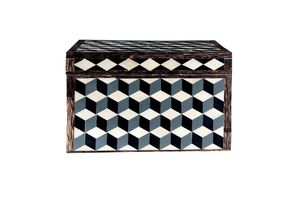 Luxury Resin Inlay MDF Jewelry Box Geometric Black White Design Multifunctional Eco-Friendly Storage for Desktop Display Gift - Product Image 2