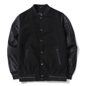 Customizable Men's <b>Varsity</b> <b>Jacket</b> Woolen Casual Winter Hoodie Front Logo Windproof Eco-Friendly - Product Image 1