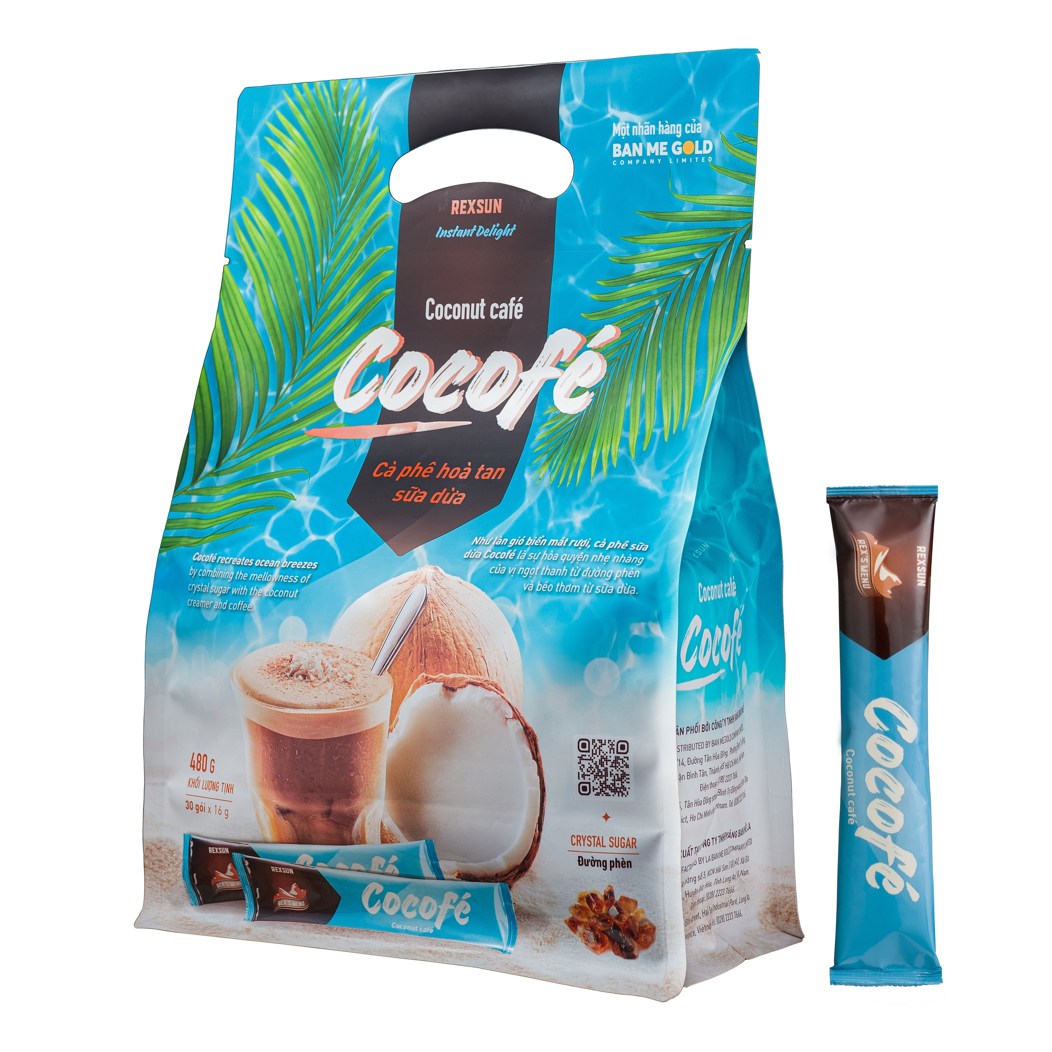 Cocofe Instant Coffee Mix - 480g Bag of Coconut Delight
