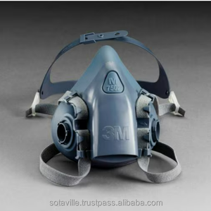 Masque respiratoire demi-visage réutilisable 3M 7502/37081 (AAD) en caoutchouc silicone avec filtre remplaçable pour la protection contre les gaz toxiques et les produits chimiques - Product Image 2