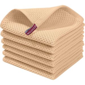 Asciugamani da Cucina Ultra Morbidi e Assorbenti ad Asciugatura Rapida 30x30 cm Confezione da 6 Colori Albicocca - Product Image 3