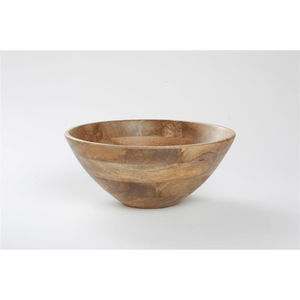 Bol de service artisanal en bois de manguier rustique avec pieds arrondis, finition naturelle, bol à fruits rond pour la cuisine et la décoration intérieure - Product Image 2