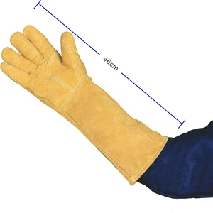 Gants de soudage en cuir de vachette pleine fleur, ignifuges, résistants à la chaleur, pour la lutte contre les incendies, nouveau design, logo personnalisé - Product Image 5