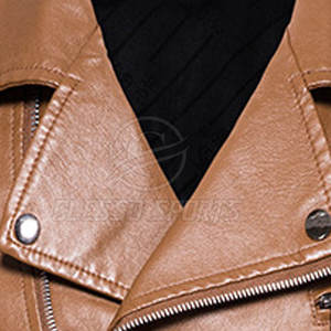 Veste en cuir pour homme à manches longues, coupe classique slim, vintage, douce, tendance, confortable - Product Image 4