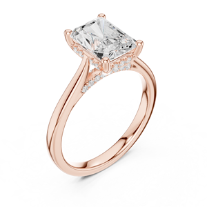 Anillo con Bisel de Diamantes Corte Esmeralda Vintage, Talla 65 de EE. UU., Oro Sólido de 14Kt/18Kt, Platino, Regalo de Compromiso/Boda, Joyería Fina - Product Image 3