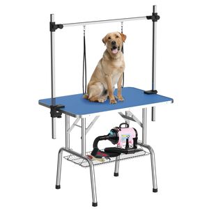 Mesa DE ASEO plegable para perros de 42 pulgadas con brazo ajustable, superficie antideslizante y bandeja de malla de almacenamiento para uso doméstico - Product Image 1