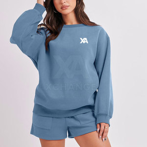 Conjunto de Sudadera y Pantalón Corto para Mujer, 100% Algodón, Estilo Casual, Manga Larga, Ecológico, Transpirable, para Uso Diario y Fines de Semana - Product Image 6