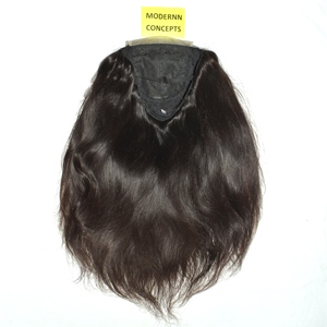 Natural Texture Cuticle-Aligned Indian Temple Remy <b>Human</b> Hair Extensions-Machine Double Weft Pre-Bonded Straight <b>Wig</b> Virgin Hair - Product Image 4