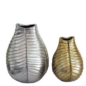 Florero de aluminio moderno lujoso hecho a mano latón niquelado vidrio hierro maceta hogar Hotel uso boda costera - Product Image 5