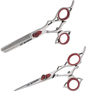 Ensemble de ciseaux de coiffure à bord rasoir, ciseaux à effiler et texturiser réglables pour barbier, coiffure et salon - Product Image 2