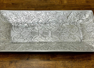 Bandejas rectangulares de latón para servir y decorar, con diseño en relieve, aptas para lavavajillas y microondas, gran venta. - Product Image 2