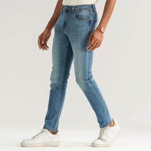 กางเกงยีนส์ผู้ชายทรงตรง ขาตรง ทรงปกติ สีซีด สไตล์ลำลอง วินเทจ ผ้าฝ้ายทนทาน ขายส่ง รับผลิตแบบ OEM - Product Image 5