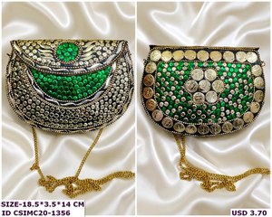 Chaînes de mosaïque en métal de concepteur artisanal embrayage dames boîte multicolore à motifs rabat mode élégant sacs de soirée mariages - Product Image 2