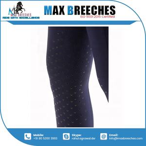 Pantalones ecuestres Jodhpurs de cintura alta de proveedor indio con parche de rodilla estampado de silicona Pantalones de equitación Venta de exportación - Product Image 5