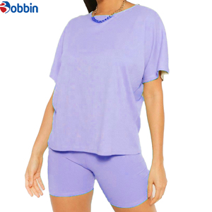 Conjunto de Dos Piezas de Verano para Mujer, Estilo Hip Hop, Transpirable, de Secado Rápido, Camiseta de Algodón Ecológico, Pantalones Jogger por Encima de la Rodilla - Product Image 5