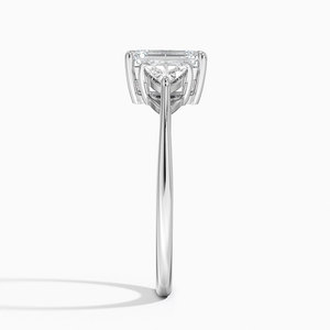 Anillo BOJ 0142 con Corte Esmeralda, Plata 925, Lujoso Anillo Solitario con Tres Puntas, Diamante de 2ct, Color D, VVS1, Moissanita GRA - Product Image 3