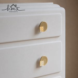 Geometric Ceramic and Brass Cabinet Knob Black White Pattern <b>Gold</b> Finish Decorative <b>Drawer</b> <b>Pull</b> Furniture Hardware - Product Image 4