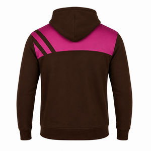 Custom Brown <b>Pink</b> Hooded <b>Tracksuit</b> Set for Men Full Zip Jogger Sportswear OEM Wholesale Activewear - Product Image 4