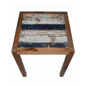 Mesa de Bar Hecha a Mano con Madera de Barco Reciclada, Mesa Alta de Pub Vintage Ecológica, Color Original de Muebles de Madera de Barco - Product Image 3