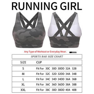 Women's High Support Plus Size Sports Bra with Front Logo Breathable Quick Dry Strappy Adjustable Straps Removable <b>Pads</b> for Yoga - Product Image 6