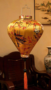 Bamboo Silk Lantern Handmade <b>Paper</b> Lanterns With Floral Print Purple <b>Red</b> Cream Colors For Home Decoration - Product Image 6