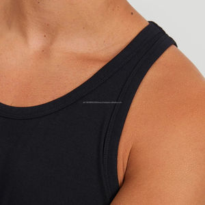 Débardeur de sport unisexe en coton 100% uni, sans manches, en maille extensible respirante, vêtements de sport tricotés, style streetwear, décoration imprimée - Product Image 3