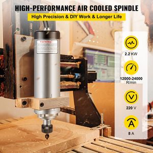 Motor de Husillo Refrigerado por Aire ER20 de 2.2KW para Fresadora CNC, Grabado y Fresado, 24000 RPM, 400 Hz, 380V - Product Image 2