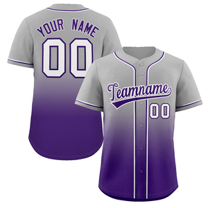 Camisetas de Béisbol Personalizadas al por Mayor con Impresión Digital, 100% Poliéster, Secado Rápido, Botones Completos, Nombre del Equipo Personalizado, Doble Correa, Gris Azul - Product Image 1
