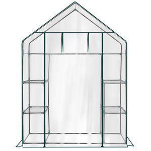 Mini serre en PVC de 56'' x 29'' x 77'' avec 4 étagères pour la culture de plantes en intérieur et en extérieur dans le jardin - Product Image 1