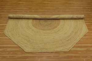 Tapis hexagonaux artisanaux durables en jute 100 %, lavables, pour chambre et salon - Product Image 5