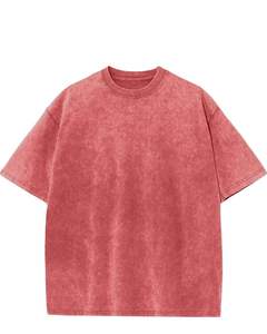 Camiseta de algodón 100% personalizada para hombre, con lavado ácido, cuello redondo, estilo urbano, transpirable, teñido liso, casual, al por mayor, corte regular. - Product Image 1