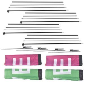 4 pezzi di Business Advertising Flags Open Feather Kit con palo e palo a terra 4Banner 4 bandiere 4 pali per uso promozionale - Product Image 1