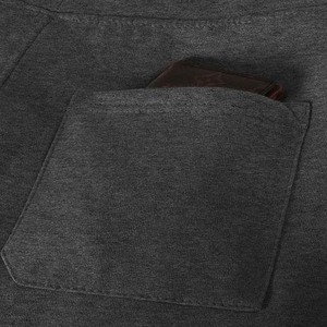 Pantalones Cortos Bermuda de Algodón Gris Oscuro para Hombre, Cintura con Cordón, Tejido Casual, Color Sólido, Corte Medio, Transpirables - Product Image 5