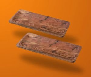 Plateau de service d'angle en bois rectangulaire, plateaux en bois pour la décoration intérieure, plateau de service pour aliments, légumes, fruits, planches de service, décoration de style ferme - Product Image 3