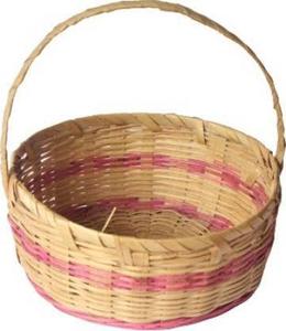 Multicolor Indian Handcrafted <b>Bamboo</b> Storage <b>Basket</b> with Handle Natural Woven <b>Basket</b> Available at Wholesale Price - Product Image 3