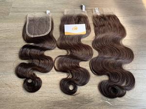 เครื่องมัดผมมนุษย์แบบคู่ม้วนเป็นมัดผมแบบปิดด้านหน้าผ้าลูกไม้บางเฉียบแบบ HD - Product Image 6