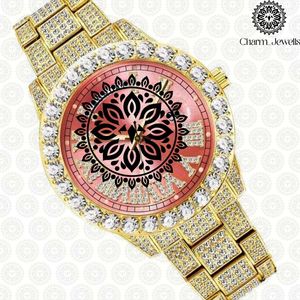 Charm_Jewells Luxury Stainless Steel Square <b>Watch</b> Blue Crystal <b>Diamond</b> Encrusted Analog Quartz Women's Fashion 38mm - Product Image 4