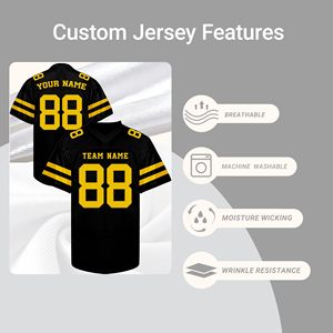 Maillot de football américain personnalisé style universitaire en mélange polyester-spandex avec logo brodé, respirant et à séchage rapide – Fournisseur en gros - Product Image 6