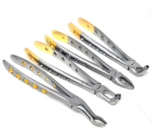 Ensemble de 4 pinces d'extraction dentaire manuelles à préhension profonde, non traumatiques, revêtement diamant, précision chirurgicale pour l'élimination des dents - Product Image 4