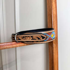 Nouveau 2024 Western Motif À La Main En Cuir Perlé Collier De Chien En Cuir Véritable Colliers Pour Animaux De Compagnie Doux Durable En Gros Produits En Vrac - Product Image 3