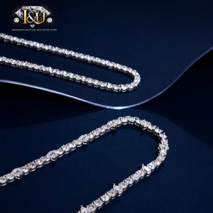 925 Silver Moissanite Necklace Brilliant <b>Drop</b> Shaped Cut Channel Set <b>Box</b> Chain Rhodium Plated Hip Hop Luxury Jewelry Gift - Product Image 2