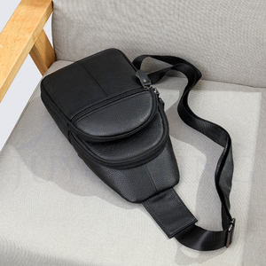 Bolso Bandolera de Cuero Genuino para Hombre, Mochila Cruzada de Piel de Vacuno para Ciclismo, Bolso de Hombro/Pecho para Teléfono Móvil, Venta Caliente - Product Image 6