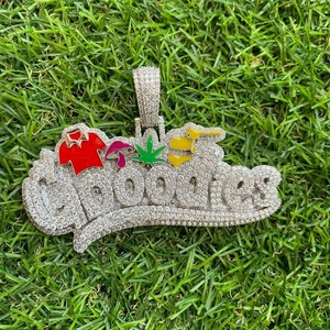 Collar con Colgante de Moissanita VVS Personalizado con Logotipo, Diseño Esmaltado Estilo Hip Hop, Plata de Ley 925, Joyería de Lujo, Regalo - Product Image 5