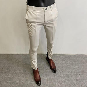 กางเกงสูทแฟชั่นใหม่ขายส่งคุณภาพสูงทรงสลิมฟิตสไตล์เกาหลีสำหรับผู้ชาย ขาตรง ยืดหยุ่น ใส่สบาย ทรงดินสอ รับผลิตแบบ OEM - Product Image 1